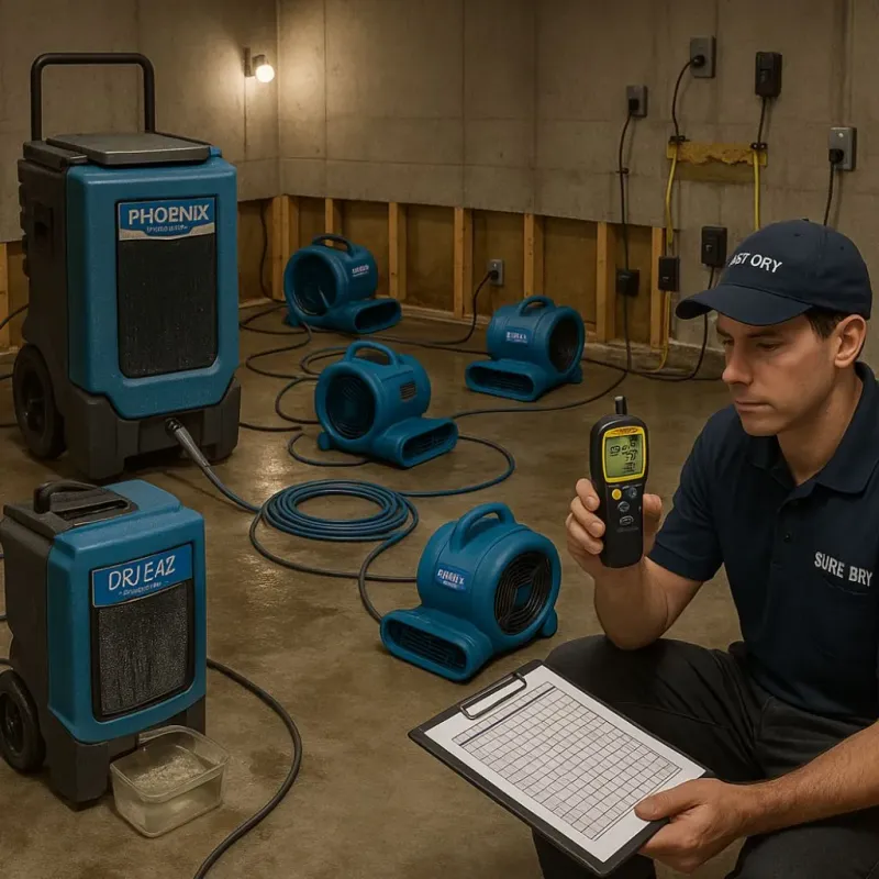 Structural Drying and Dehumidification process in Wantagh, NY